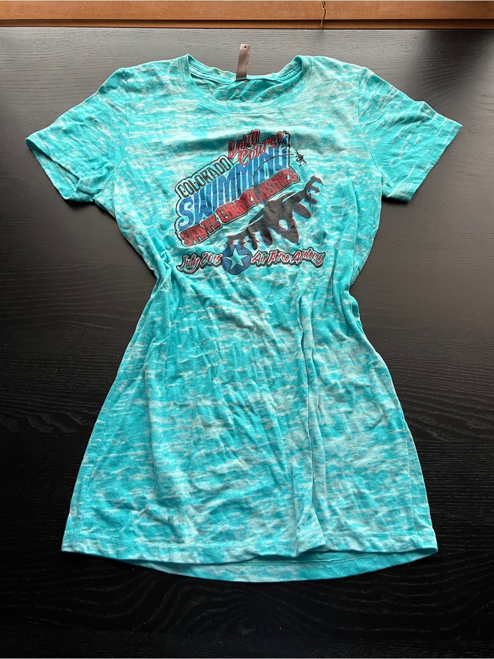 Next Level Teal Tie-Dye Short Sleeve Graphic Tee Size L